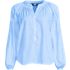 Women's Cotton Voile Long Sleeve Raglan Smocked Top, Front