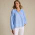 Women's Cotton Voile Long Sleeve Raglan Smocked Top, Front