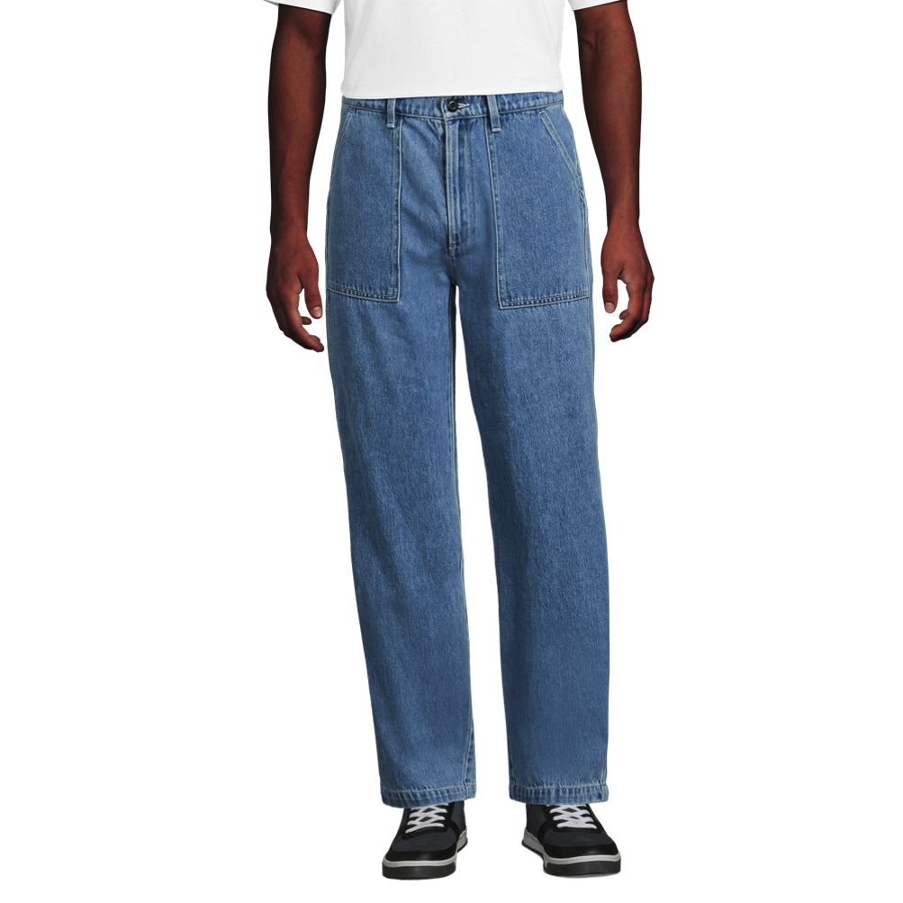 Men's Relaxed Denim Utility Pant | Lands' End