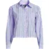 Women's Poplin Cropped Shirt with Ruffles, Front