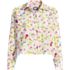 Women's Poplin Cropped Shirt with Ruffles, Front
