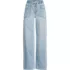 Women's Lightweight Denim High Rise Relaxed Straight Pull On Pocket Jeans, Front