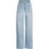 Women's Lightweight Denim High Rise Relaxed Straight Pull On Pocket Jeans, Front