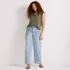 Women's Lightweight Denim High Rise Relaxed Straight Pull On Pocket Jeans, alternative image