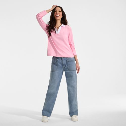 Women's Lightweight Denim High Rise Relaxed Straight Pull On Pocket Jeans - image 4