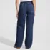 Women's Lightweight Denim High Rise Relaxed Straight Pull On Pocket Jeans, Back