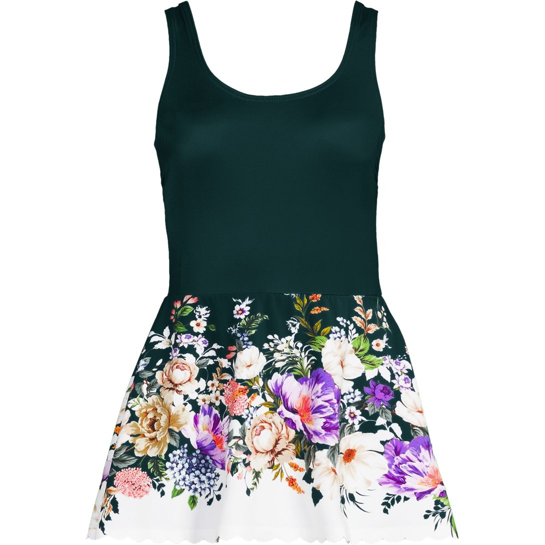 Women's Tugless Scallop Swim Dress Swimsuit