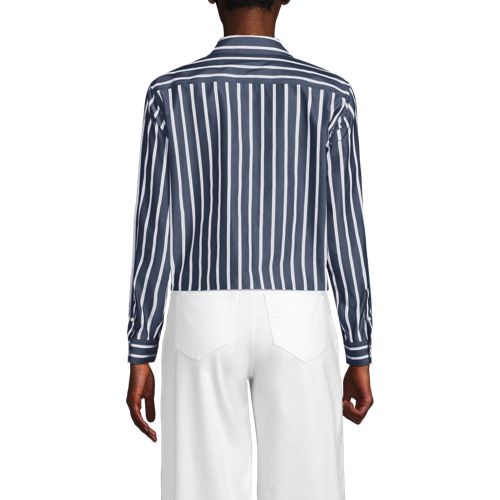 Women's No Iron Boxy Cropped Shirt, Back