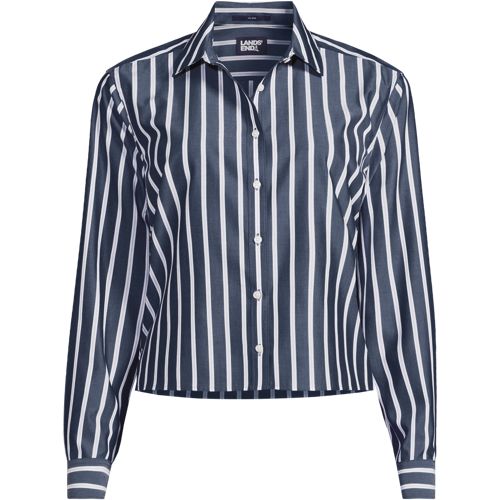 Women's No Iron Boxy Cropped Shirt, Front