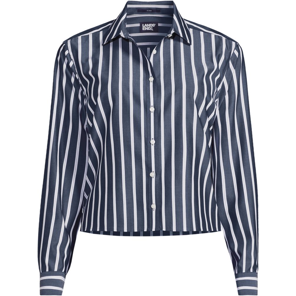 Women's No Iron Boxy Cropped Shirt | Lands' End