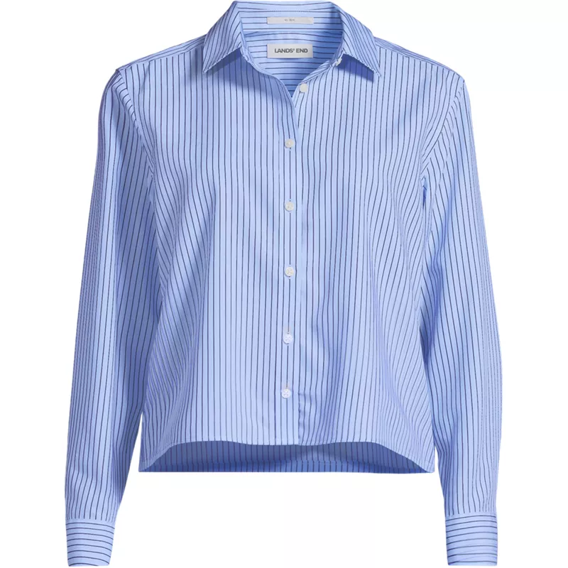Women's No Iron Boxy Cropped Shirt, Front