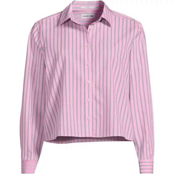 Women's No Iron Boxy Cropped Shirt - primary