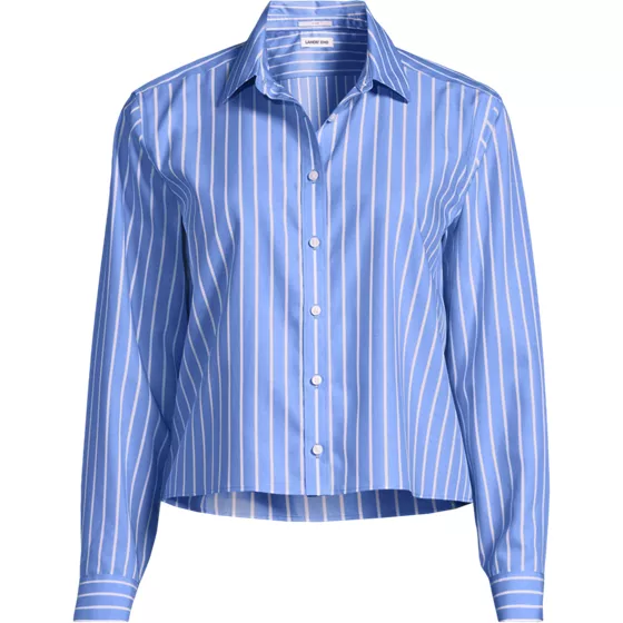 Women's No Iron Boxy Cropped Shirt - primary