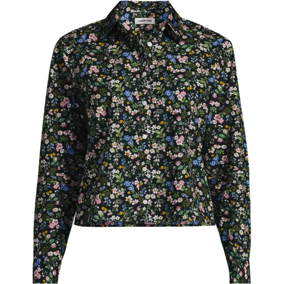 Women's No Iron Boxy Cropped Shirt - primary