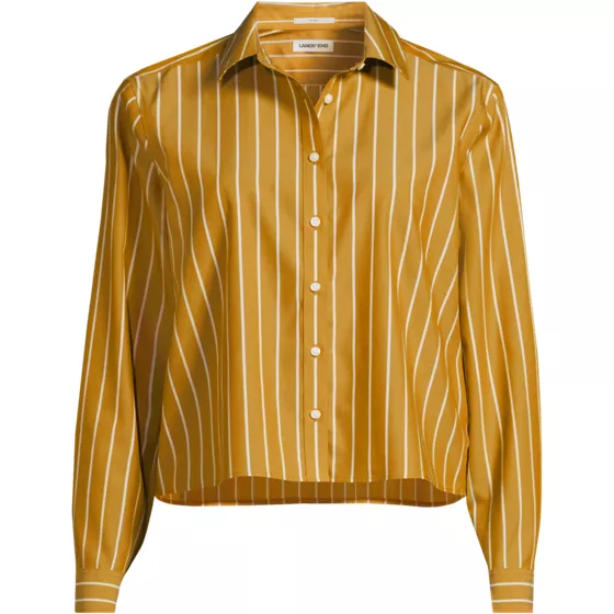 Women's No Iron Boxy Cropped Shirt - primary