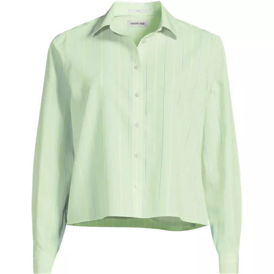 Women's No Iron Boxy Cropped Shirt - primary