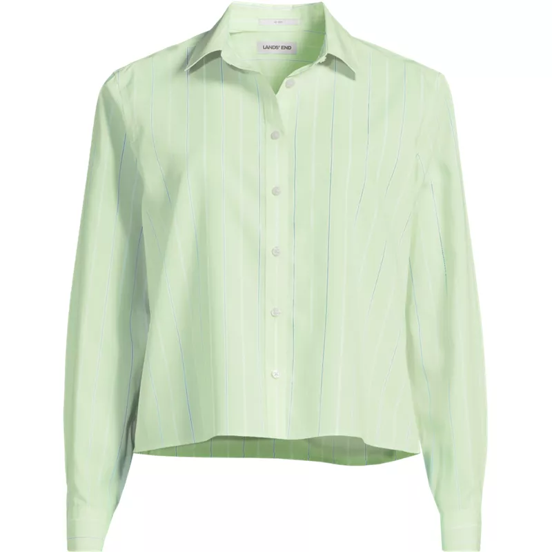 Women's No Iron Boxy Cropped Shirt, Front