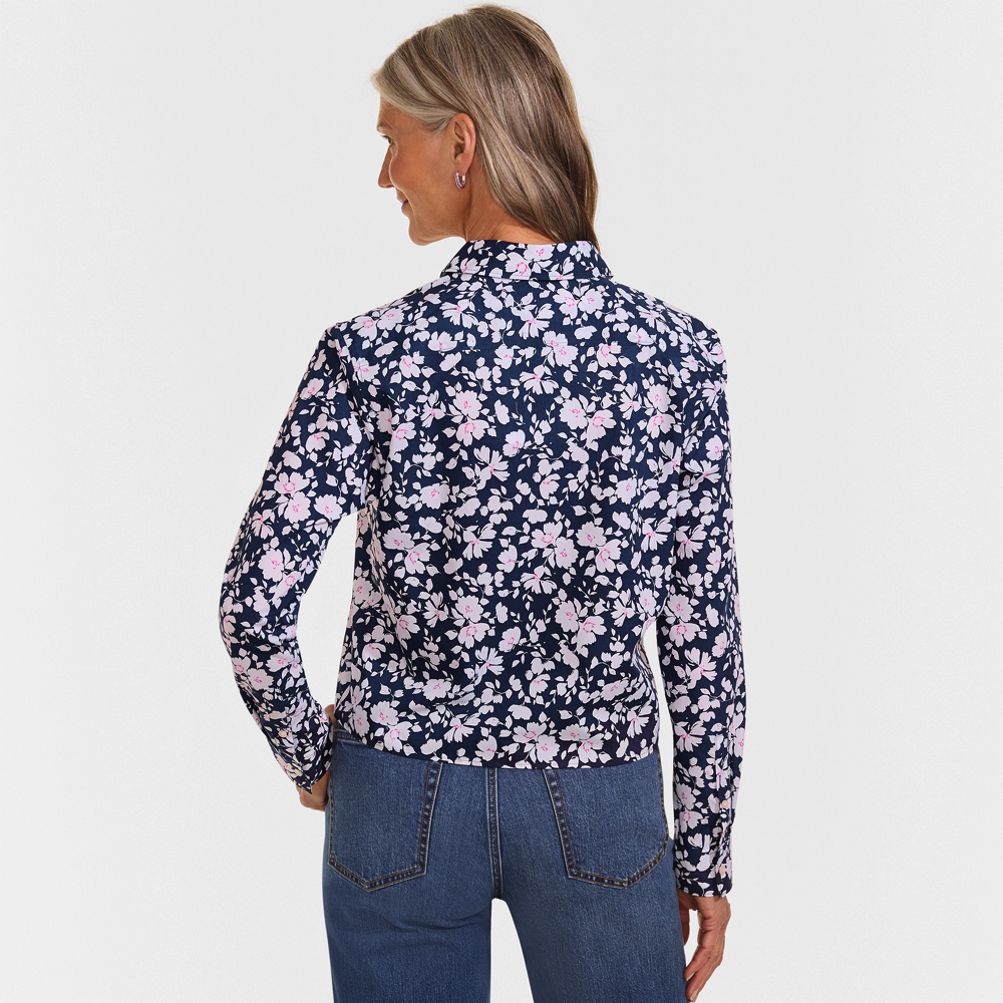 Women's No Iron Boxy Cropped Shirt | Lands' End