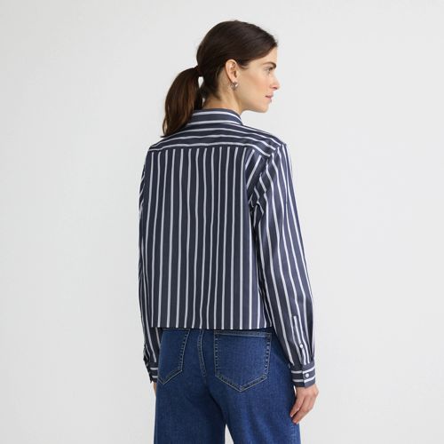 Women's No Iron Boxy Cropped Shirt, Back
