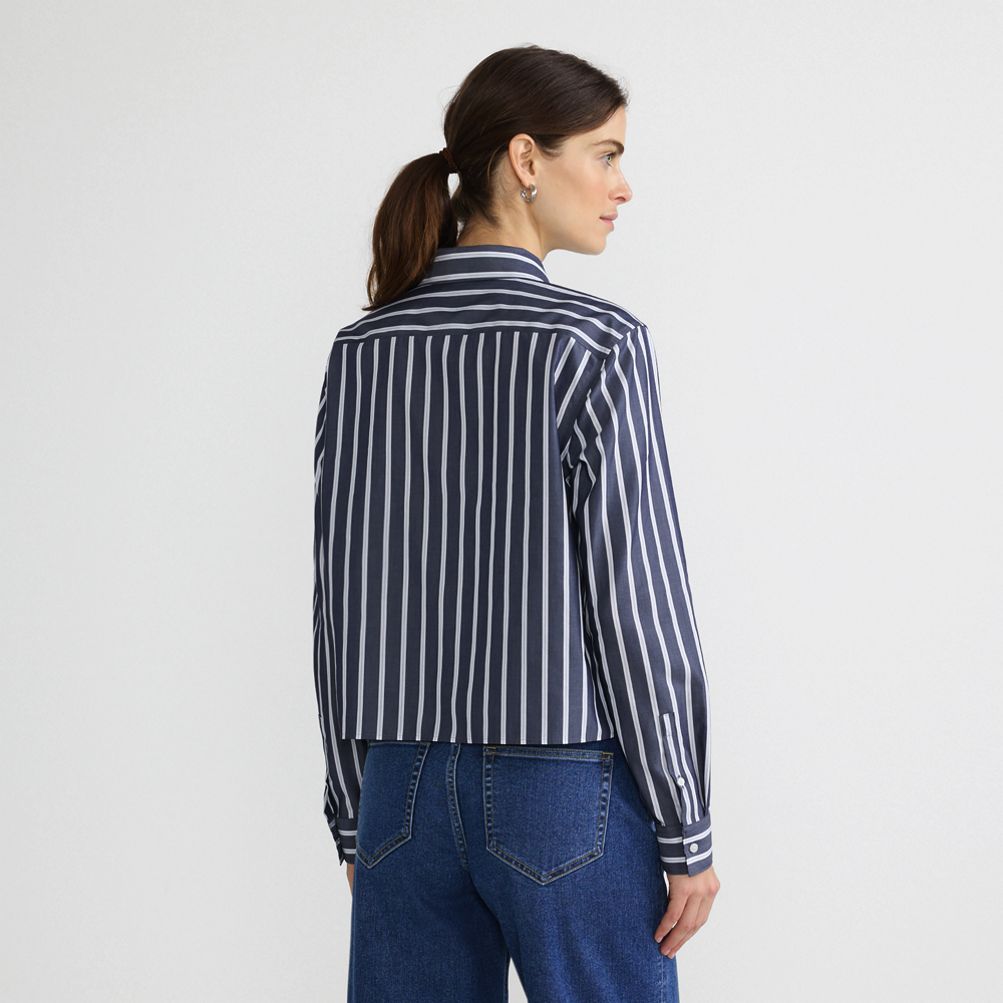 Women's No Iron Boxy Cropped Shirt | Lands' End
