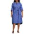 Women's Plus Size Poplin Oversized Puff Sleeve Midi Shirt Dress, alternative image