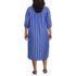 Women's Plus Size Poplin Oversized Puff Sleeve Midi Shirt Dress, Back