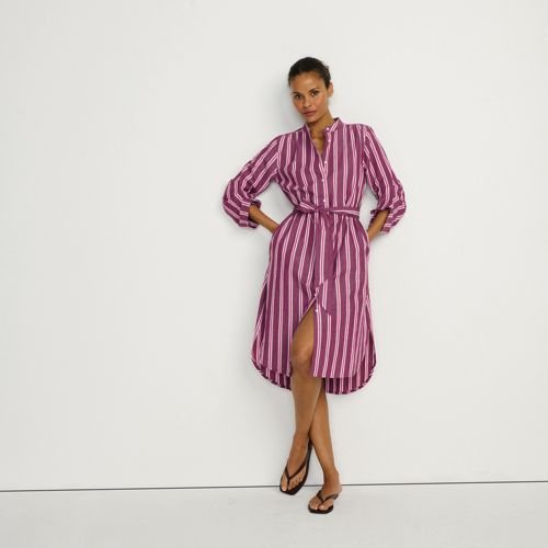 Women's Poplin Oversized Puff Sleeve Midi Shirt Dress, alternative image