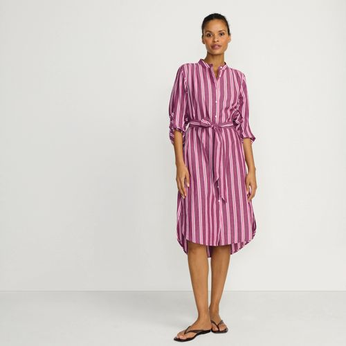 Women's Poplin Oversized Puff Sleeve Midi Shirt Dress, alternative image