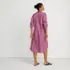 Women's Poplin Oversized Puff Sleeve Midi Shirt Dress, Back