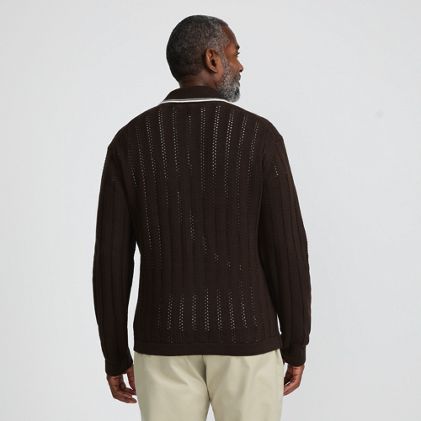 Men's Long Sleeve Button Through Summer Polo Cardigan - image 1