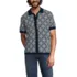 Men's Short Sleeve Tile Jacquard Button Down Sweater Polo, Front