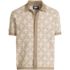 Men's Short Sleeve Tile Jacquard Button Down Sweater Polo, Front