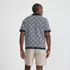 Men's Short Sleeve Tile Jacquard Button Down Sweater Polo, Back