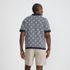 Men's Short Sleeve Tile Jacquard Button Down Sweater Polo, Back