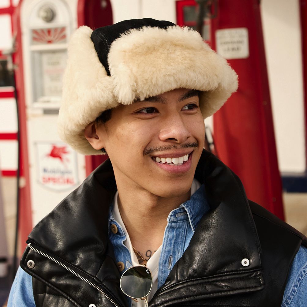 GROVE SHEARLING MUSTANG HAT バケットハット Mustang Sheepskin Winter Hat Art. 39 | Vintage Leder