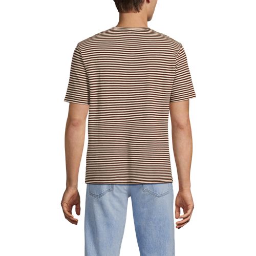  Lands' End Kurzarm-shirt Aus Baumwoll-/leinenmix, Herren, Größe:44-46 Regular, Beige, Baumwolle/leinen, By Lands' End 