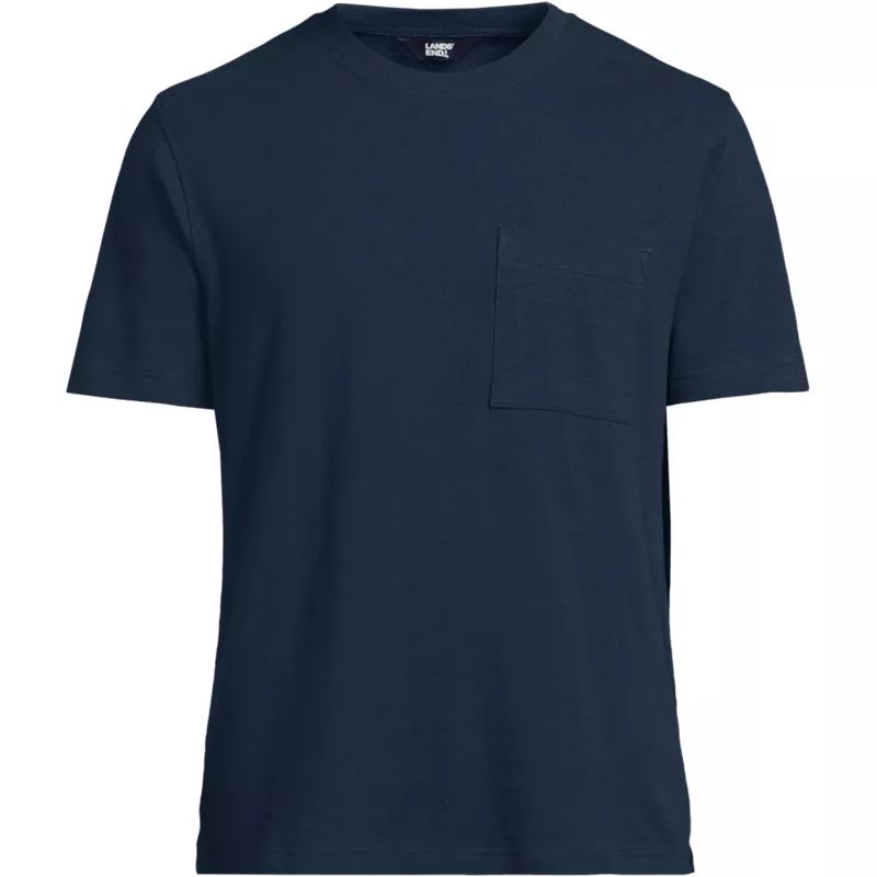 Men's Tall Short Sleeve Cotton Linen Tee, Front