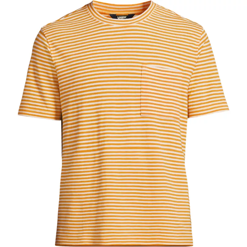 Men's Short Sleeve Cotton Linen Tee, Front
