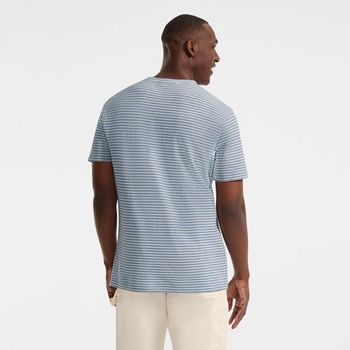 Lands' End Kurzarm-shirt Aus Baumwoll-/leinenmix, Herren, Größe:44-46 Regular, Blau, Baumwolle/leinen, By Lands' End 