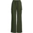 Women's Linen High Rise Elastic Back Wide Leg Cargo Pants, Front