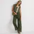 Women's Linen High Rise Elastic Back Wide Leg Cargo Pants, alternative image