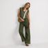Women's Linen High Rise Elastic Back Wide Leg Cargo Pants, alternative image