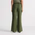 Women's Linen High Rise Elastic Back Wide Leg Cargo Pants, Back