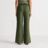 Women's Linen High Rise Elastic Back Wide Leg Cargo Pants, Back