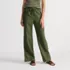 Women's Linen High Rise Elastic Back Wide Leg Cargo Pants, Front