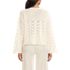 Women's Cotton Boucle Pointelle Notch Neck Sweater, Back