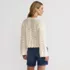 Women's Cotton Boucle Pointelle Notch Neck Sweater, Back