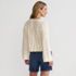Women's Cotton Boucle Pointelle Notch Neck Sweater, Back