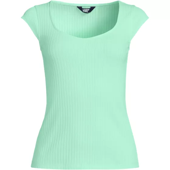 Women's Pointelle Cap Sleeve Top - primary
