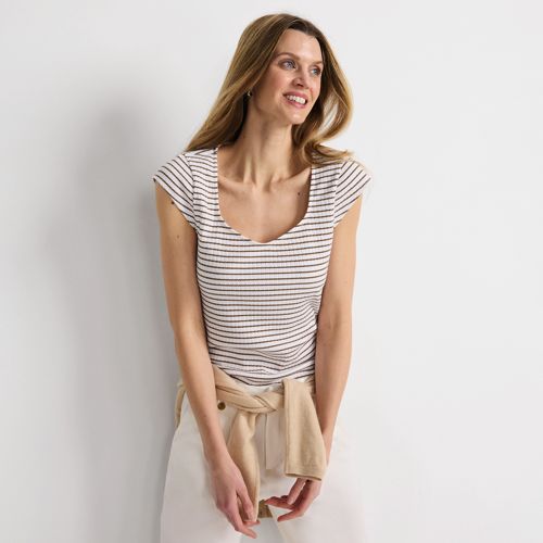 Women's Pointelle Cap Sleeve Top
